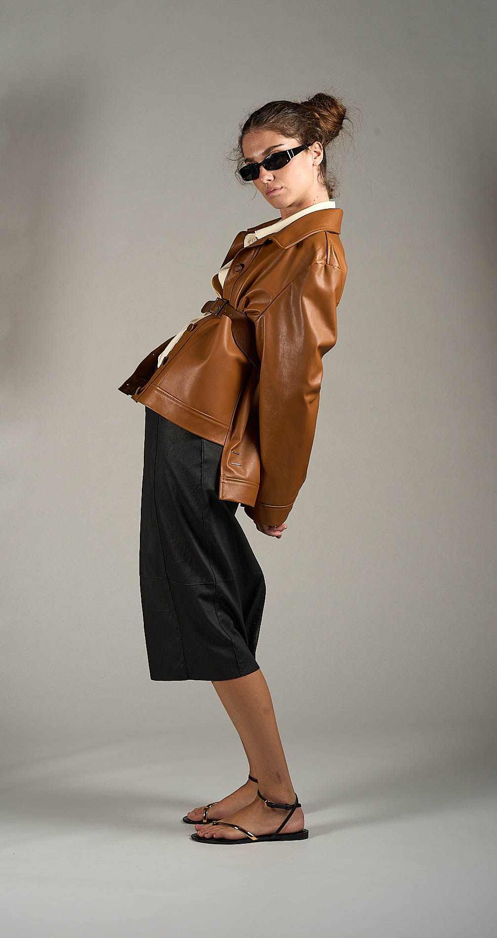 DANIELE BASTA LEATHER AND SILVER JACKET